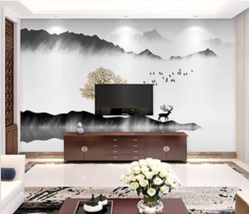 3D River Mountain WC67 Wall Murals Wallpaper AJ Wallpaper 2 