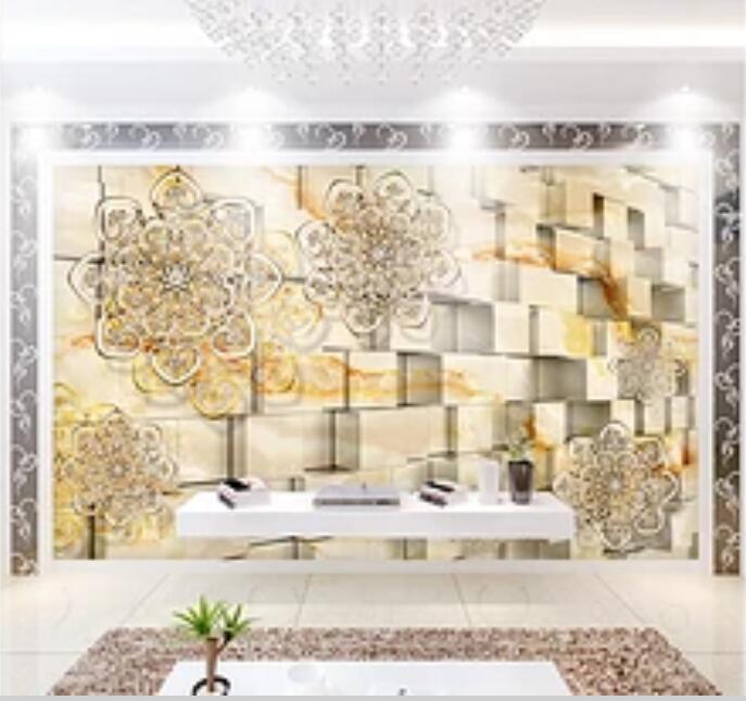 3D Diamond Flower 201 Wall Murals Wallpaper AJ Wallpaper 2 