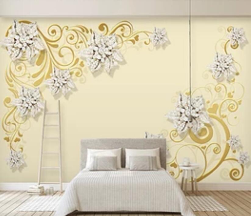 3D Diamond Flower 105 Wall Murals Wallpaper AJ Wallpaper 2 