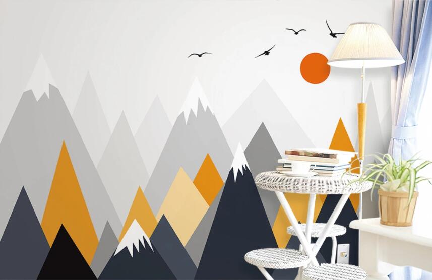 3D Sunrise Mountain Peak 507 Wall Murals Wallpaper AJ Wallpaper 2 