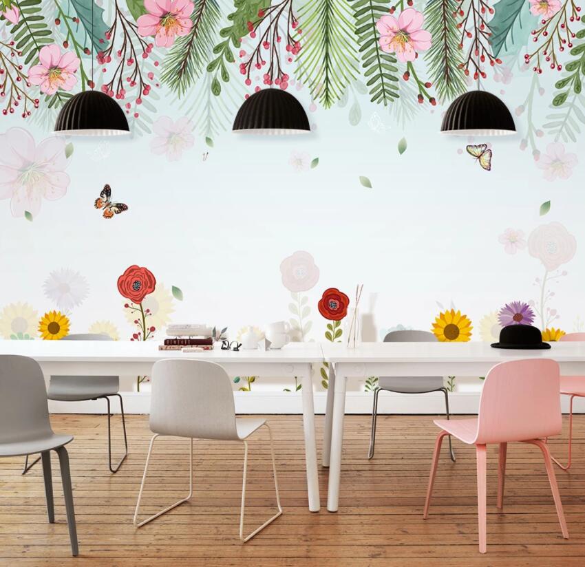 3D Butterfly Flower 423 Wall Murals Wallpaper AJ Wallpaper 2 