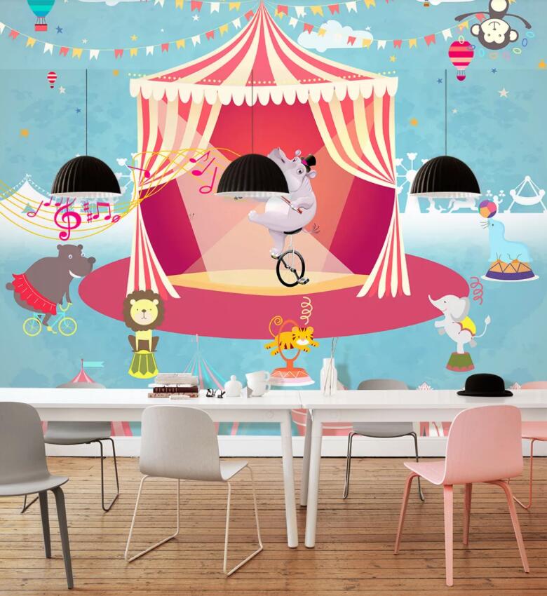 3D Hippo Show 422 Wall Murals Wallpaper AJ Wallpaper 2 