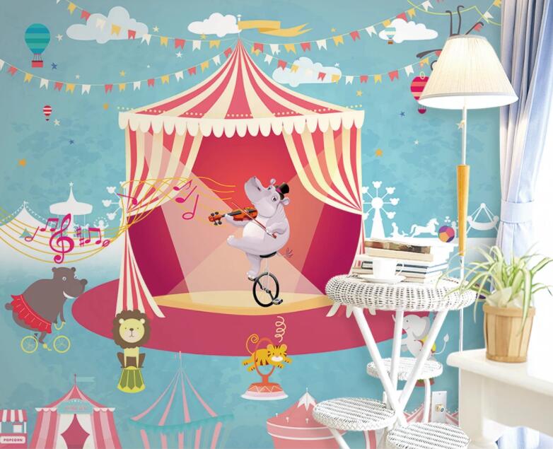 3D Hippo Show 422 Wall Murals Wallpaper AJ Wallpaper 2 