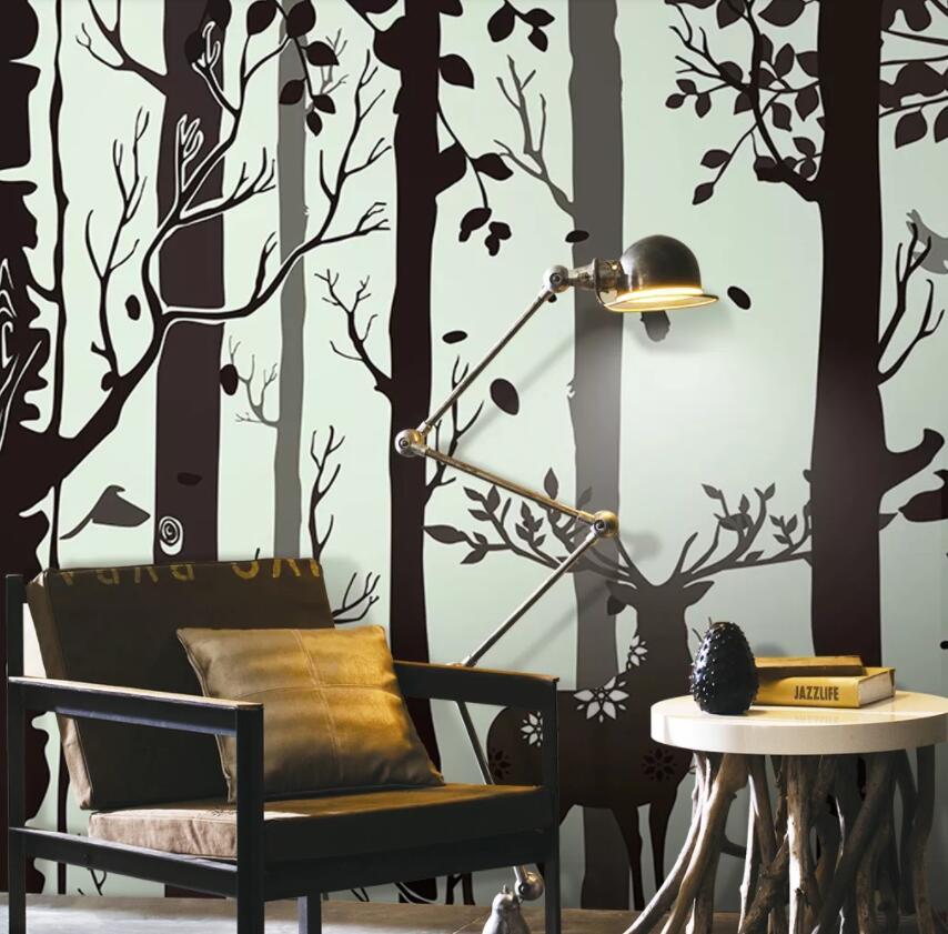 3D Black Woods 419 Wall Murals Wallpaper AJ Wallpaper 2 