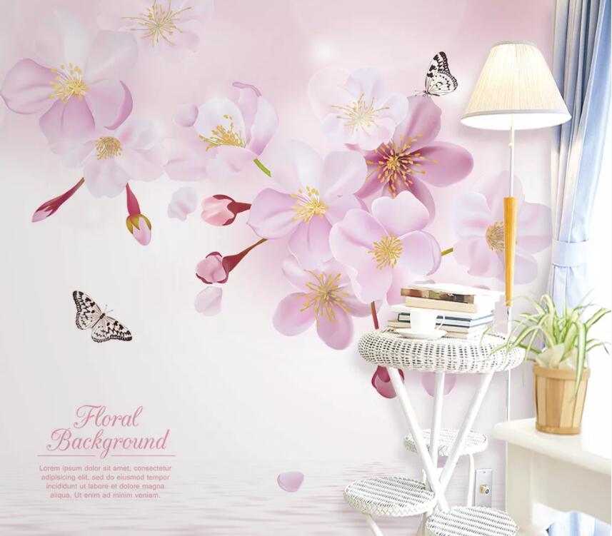 3D Pink Flowers 416 Wall Murals Wallpaper AJ Wallpaper 2 