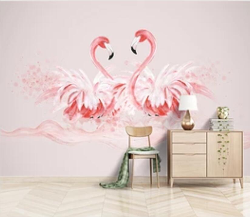 3D Cute Flamingo WC81 Wall Murals Wallpaper AJ Wallpaper 2 