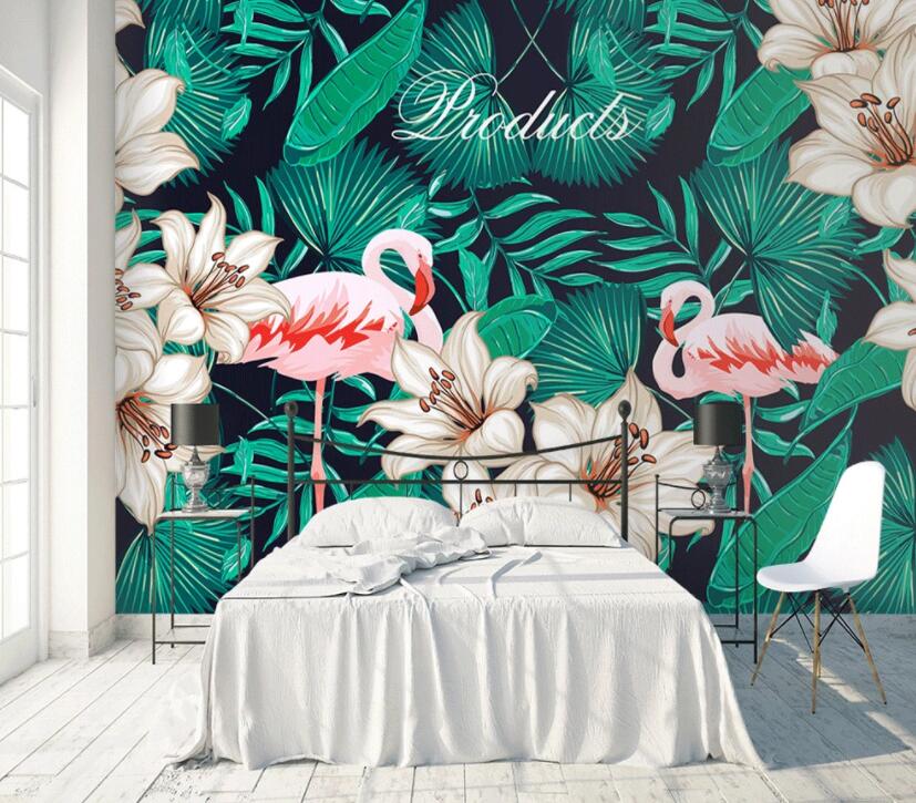 3D Pink Flamingo 414 Wall Murals Wallpaper AJ Wallpaper 2 