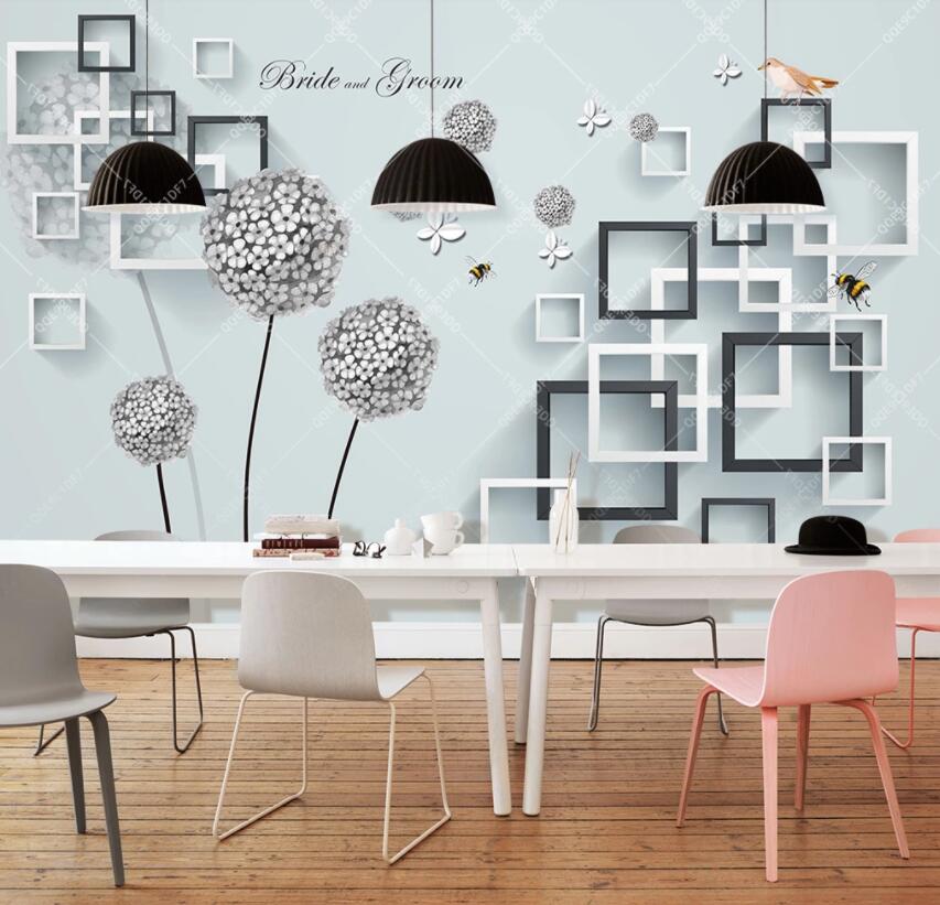 3D Dandelion Square 402 Wall Murals Wallpaper AJ Wallpaper 2 