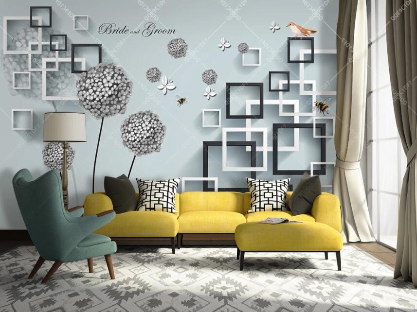 3D Dandelion Square 402 Wall Murals Wallpaper AJ Wallpaper 2 