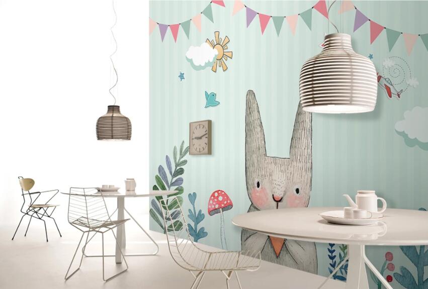 3D Cute Rabbit 411 Wall Murals Wallpaper AJ Wallpaper 2 