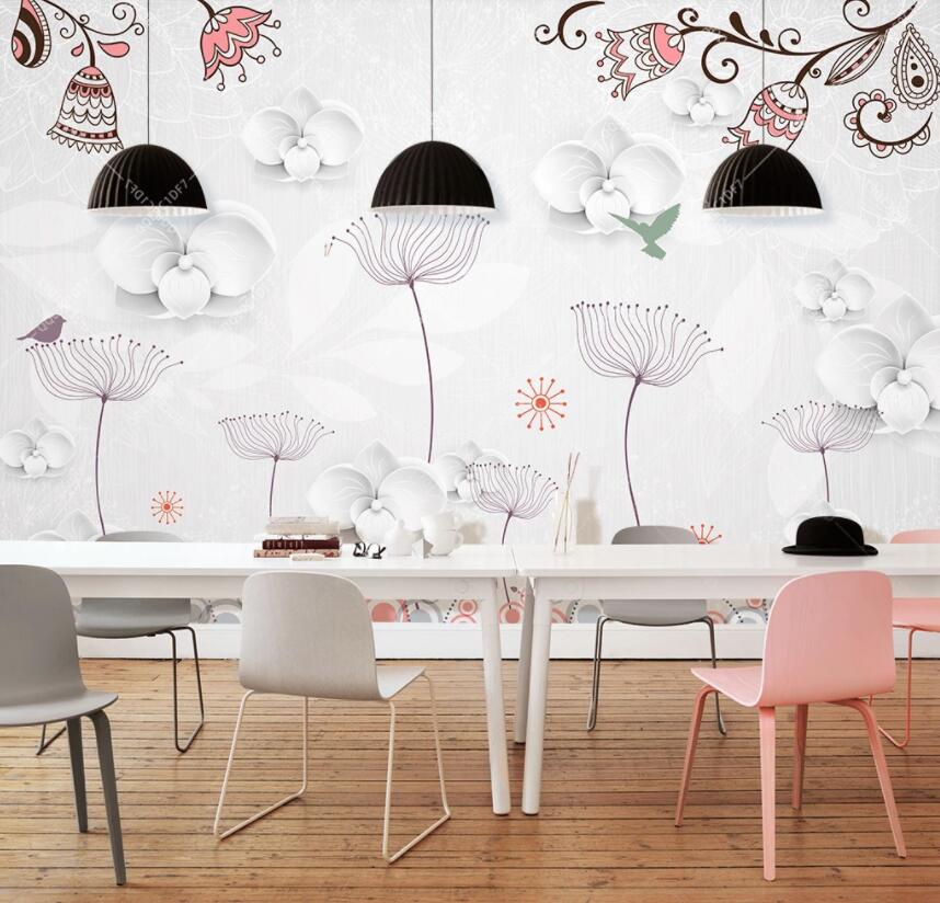 3D Colored Flowers 397 Wall Murals Wallpaper AJ Wallpaper 2 