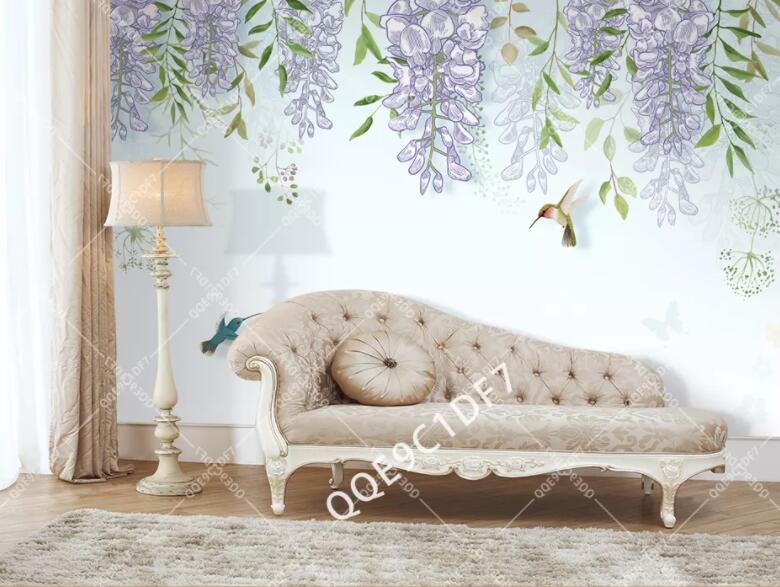 3D Purple Fflowers 394 Wall Murals Wallpaper AJ Wallpaper 2 