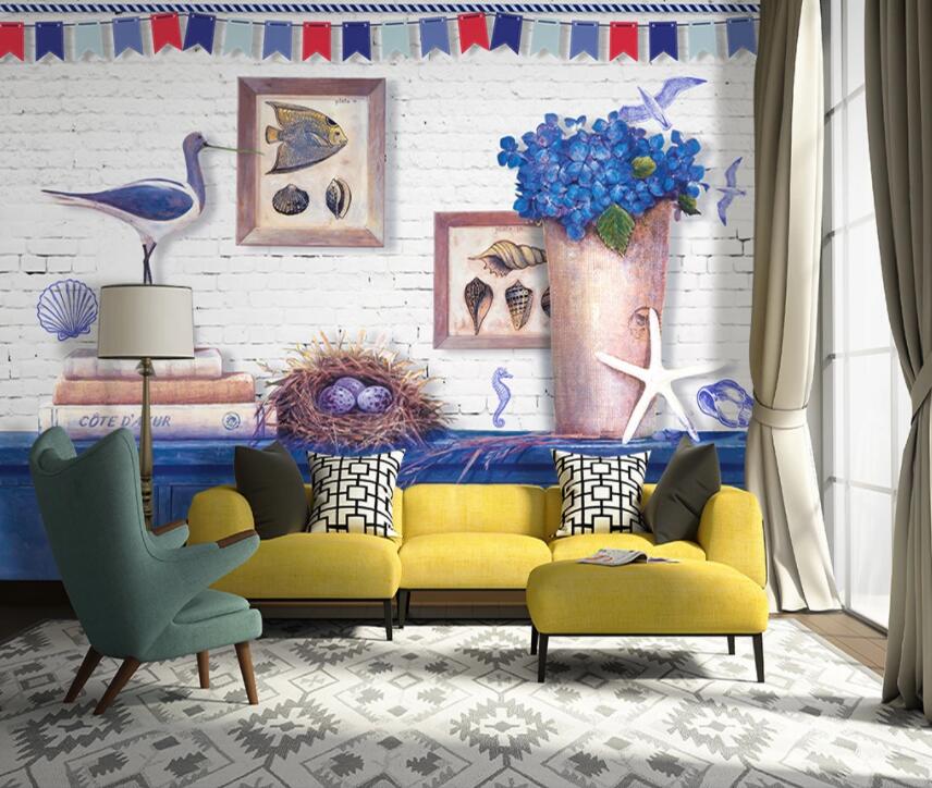 3D Fish Bird 356 Wall Murals Wallpaper AJ Wallpaper 2 