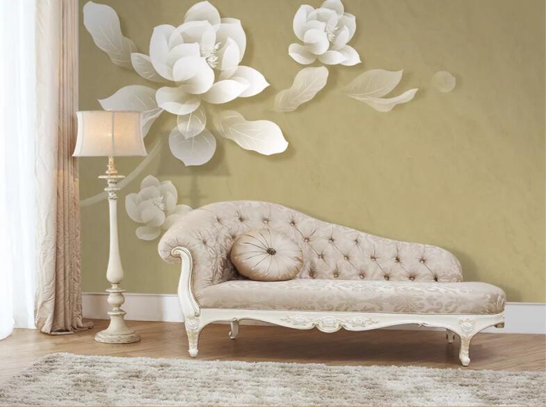 3D White Petals 353 Wall Murals Wallpaper AJ Wallpaper 2 