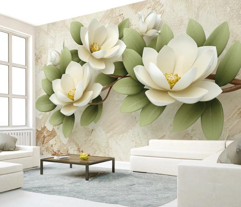 3D Flower Leaves WC11 Wall Murals Wallpaper AJ Wallpaper 2 