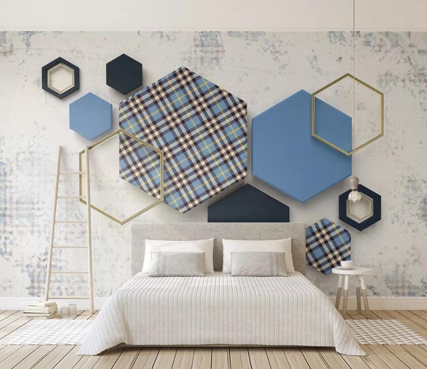 3D Hexagonal Stripe WC2604 Wall Murals