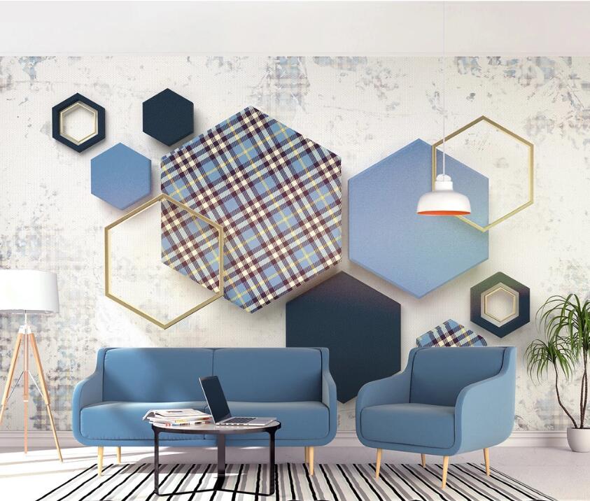 3D Hexagonal Stripe WC2604 Wall Murals
