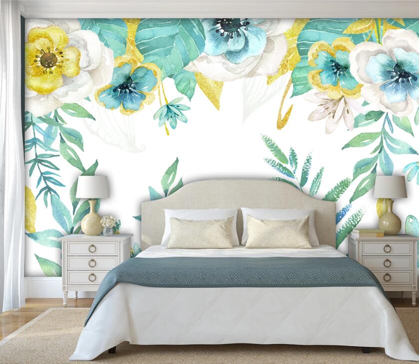 3D Colored Flowers WC01 Wall Murals Wallpaper AJ Wallpaper 2 
