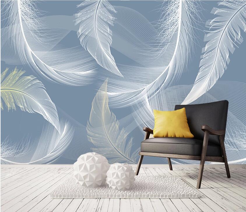 3D White Feather WC73 Wall Murals Wallpaper AJ Wallpaper 2 