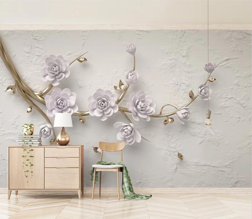3D Pearl Flower WC72 Wall Murals Wallpaper AJ Wallpaper 2 