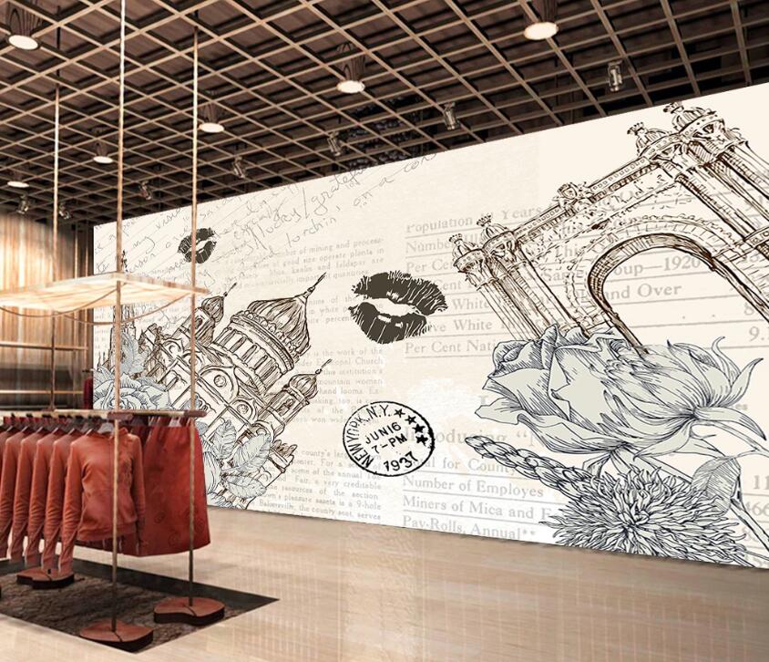 3D Sketch Castle WC62 Wall Murals Wallpaper AJ Wallpaper 2 