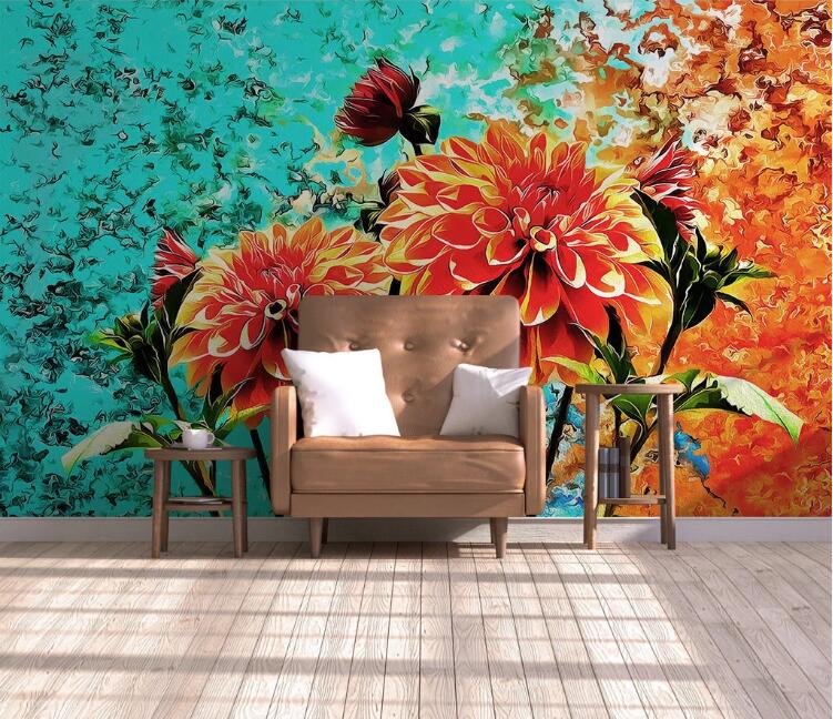 3D Chrysanthemum WC10 Wall Murals Wallpaper AJ Wallpaper 2 
