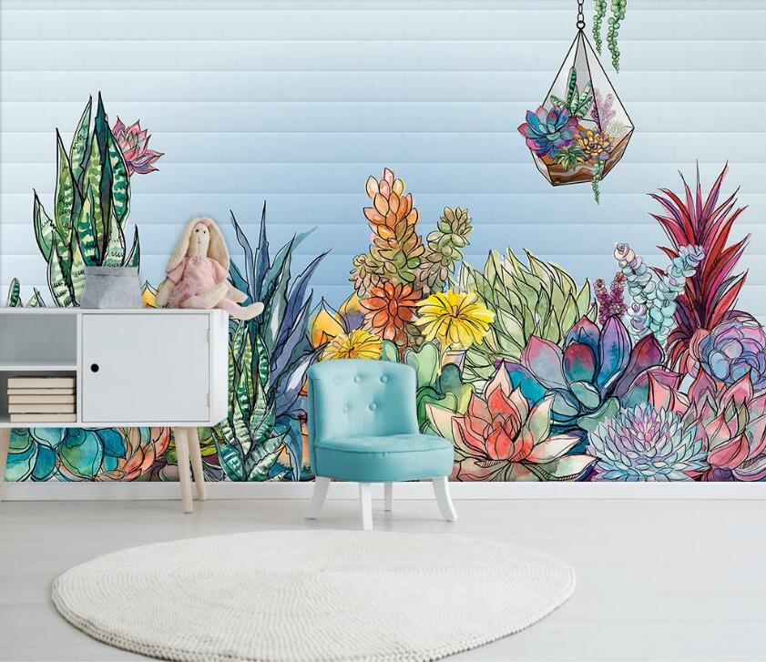 3D Color Plant WC67 Wall Murals Wallpaper AJ Wallpaper 2 