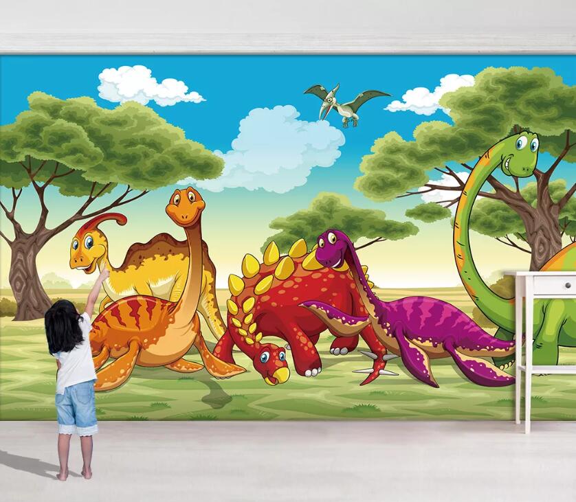 3D Dinosaur Tree WC2422 Wall Murals