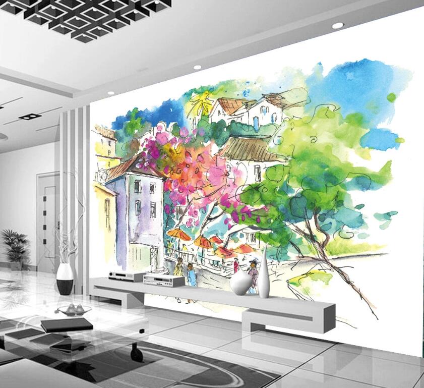 3D Colored Town WC48 Wall Murals Wallpaper AJ Wallpaper 2 