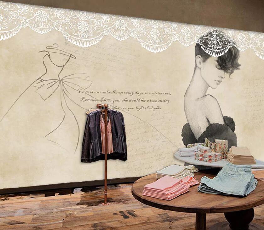 3D Fashion Lady WC32 Wall Murals Wallpaper AJ Wallpaper 2 