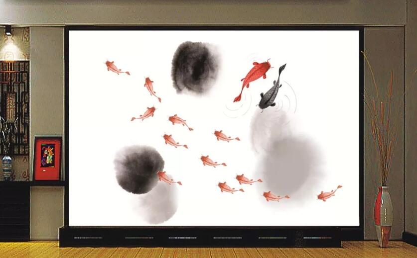 3D Goldfish Swimming WC2390 Wall Murals