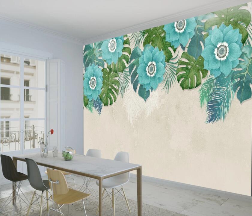 3D Green Flowers WC75 Wall Murals Wallpaper AJ Wallpaper 2 