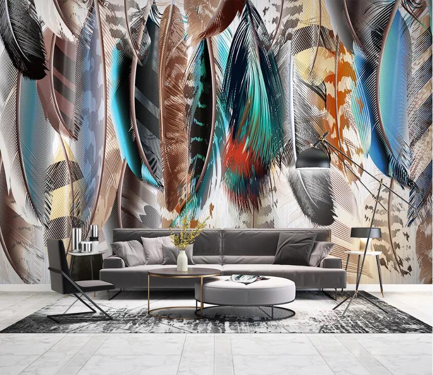 3D Beautiful Feather WC2201 Wall Murals