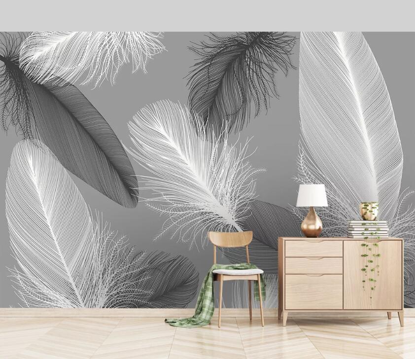3D Modern Feather WC13 Wall Murals Wallpaper AJ Wallpaper 2 