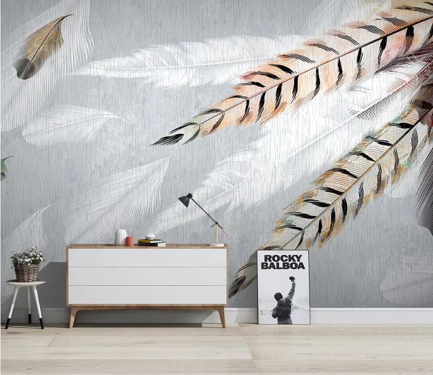 3D Pink Feather WC2124 Wall Murals
