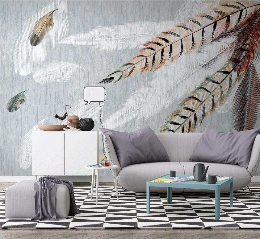 3D Pink Feather WC2124 Wall Murals