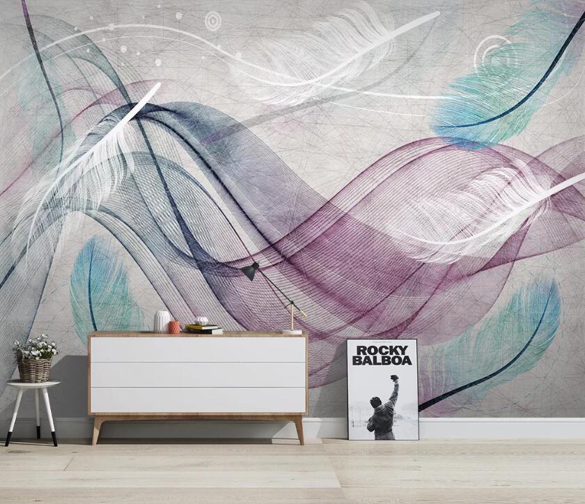 3D Ethereal Feather WC2034 Wall Murals