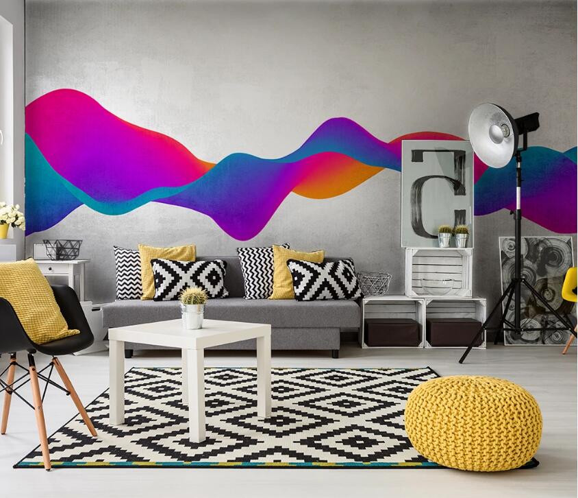 3D Purple Wave WC26 Wall Murals Wallpaper AJ Wallpaper 2 