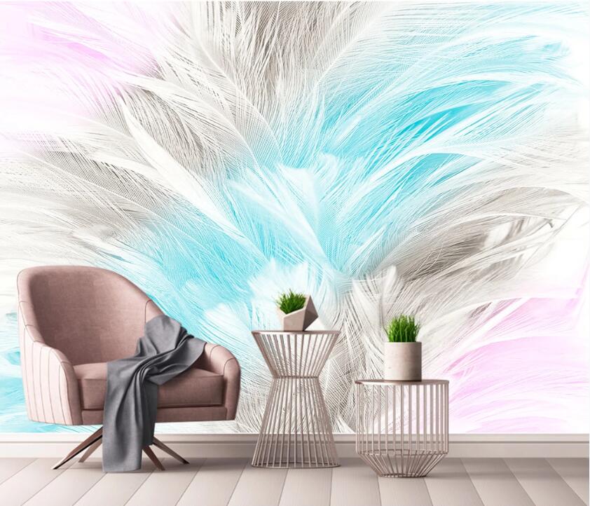 3D Colored Feather WC1733 Wall Murals