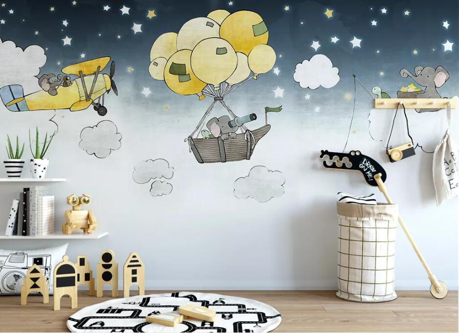 3D Yellow Balloon WC20 Wall Murals Wallpaper AJ Wallpaper 2 