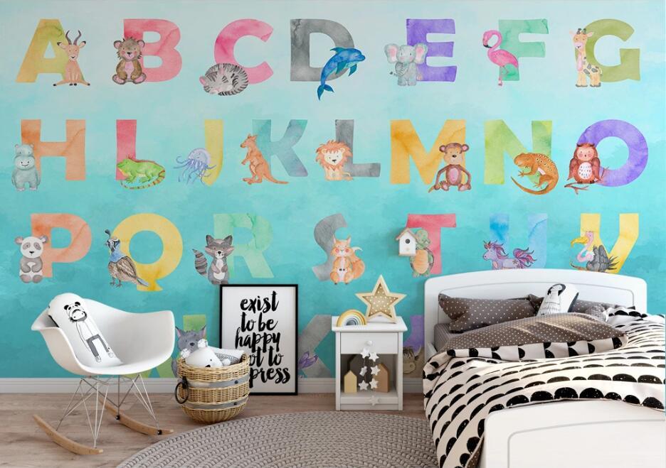 3D Animal Alphabet WC61 Wall Murals Wallpaper AJ Wallpaper 2 