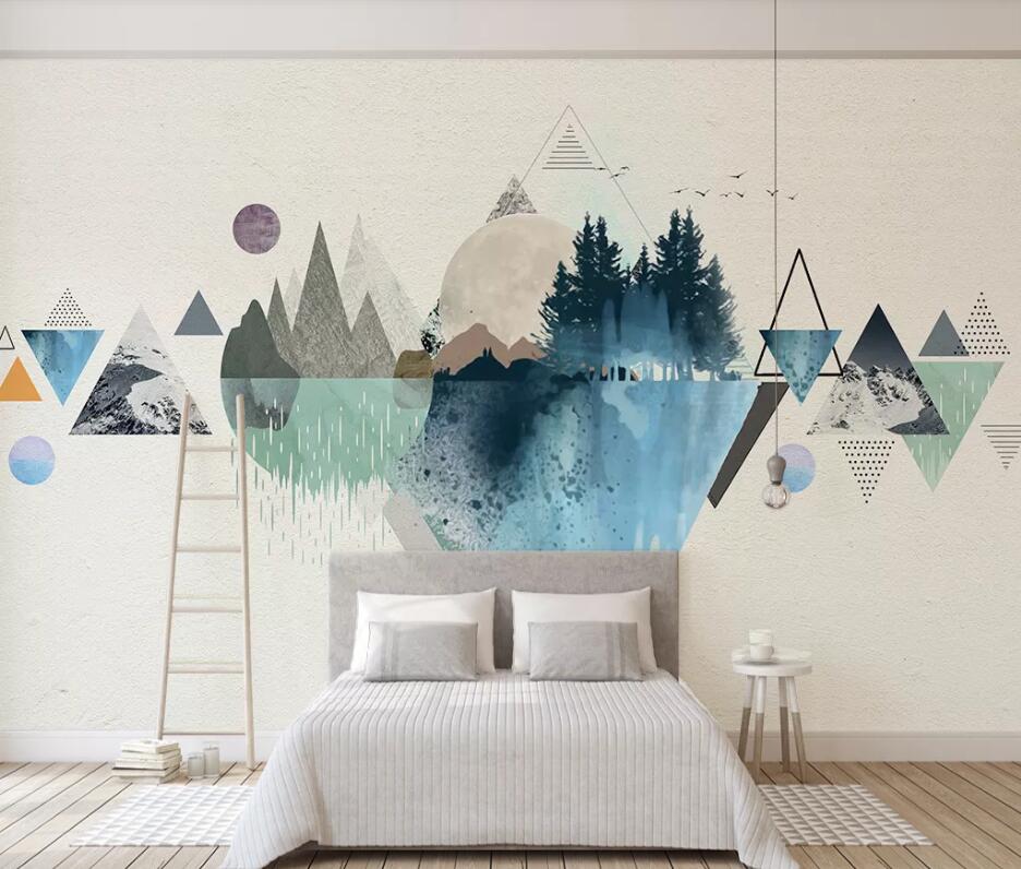 3D Ink Triangle WC1596 Wall Murals