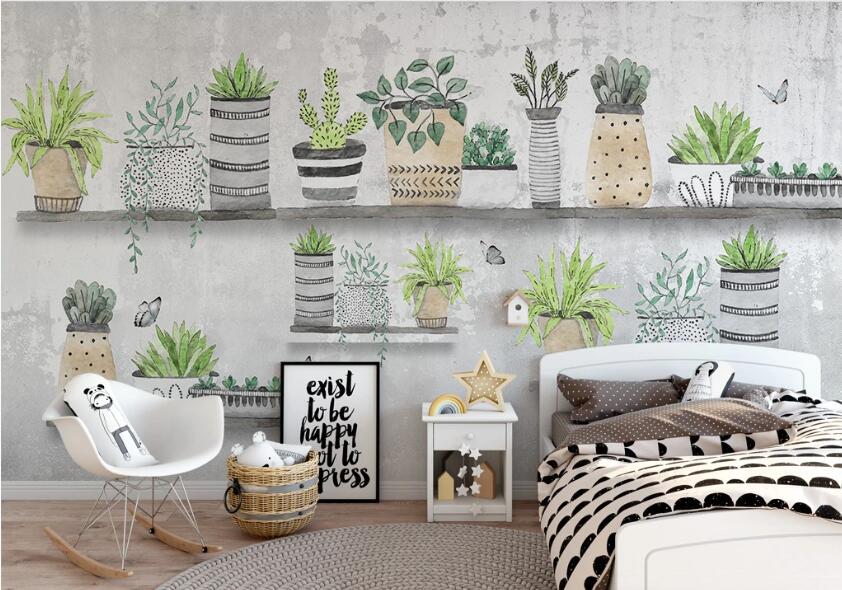 3D Green Pot WC46 Wall Murals Wallpaper AJ Wallpaper 2 