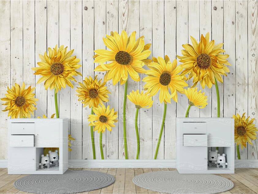 3D Yellow Daisy WC72 Wall Murals Wallpaper AJ Wallpaper 2 