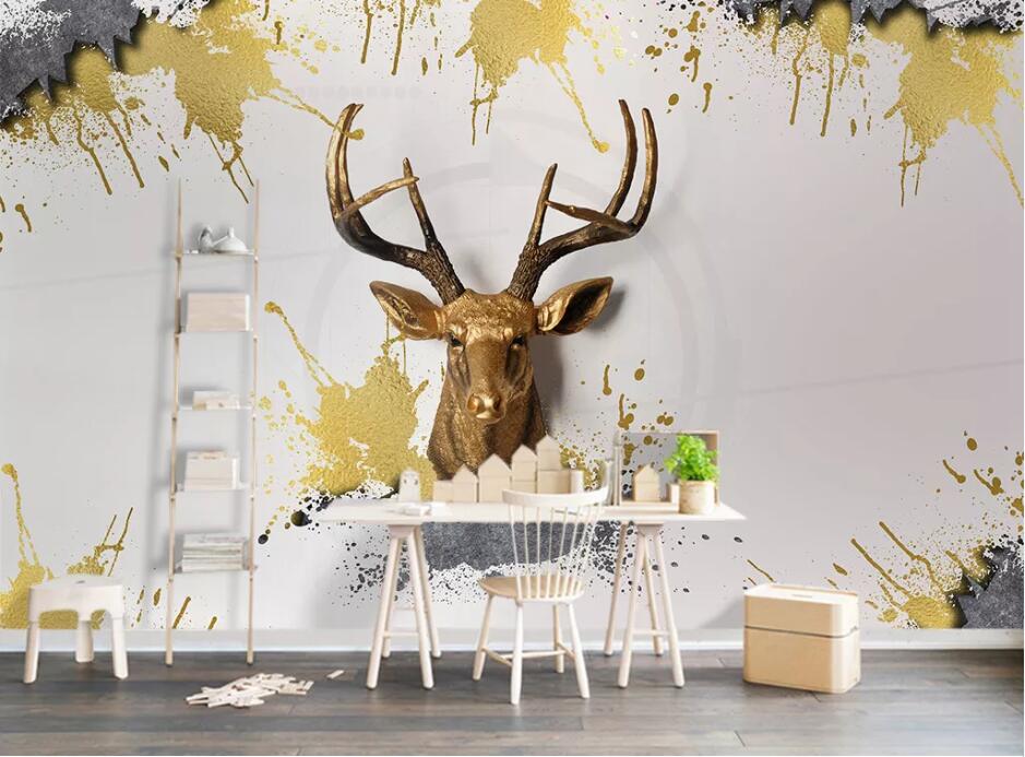 3D Elk Head WC28 Wall Murals Wallpaper AJ Wallpaper 2 