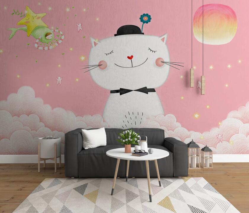 3D Cute Cat WC11 Wall Murals Wallpaper AJ Wallpaper 2 