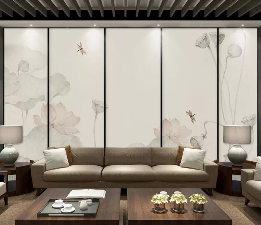 3D Lotus Pond WC77 Wall Murals Wallpaper AJ Wallpaper 2 