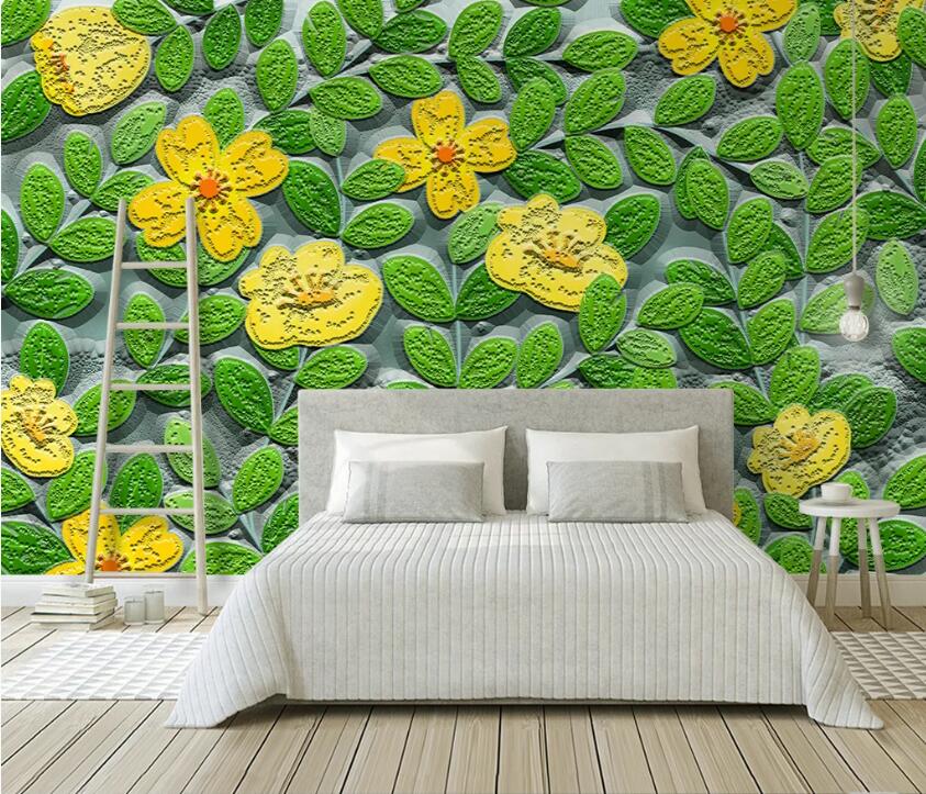 3D Leaves Flowers WC66 Wall Murals Wallpaper AJ Wallpaper 2 