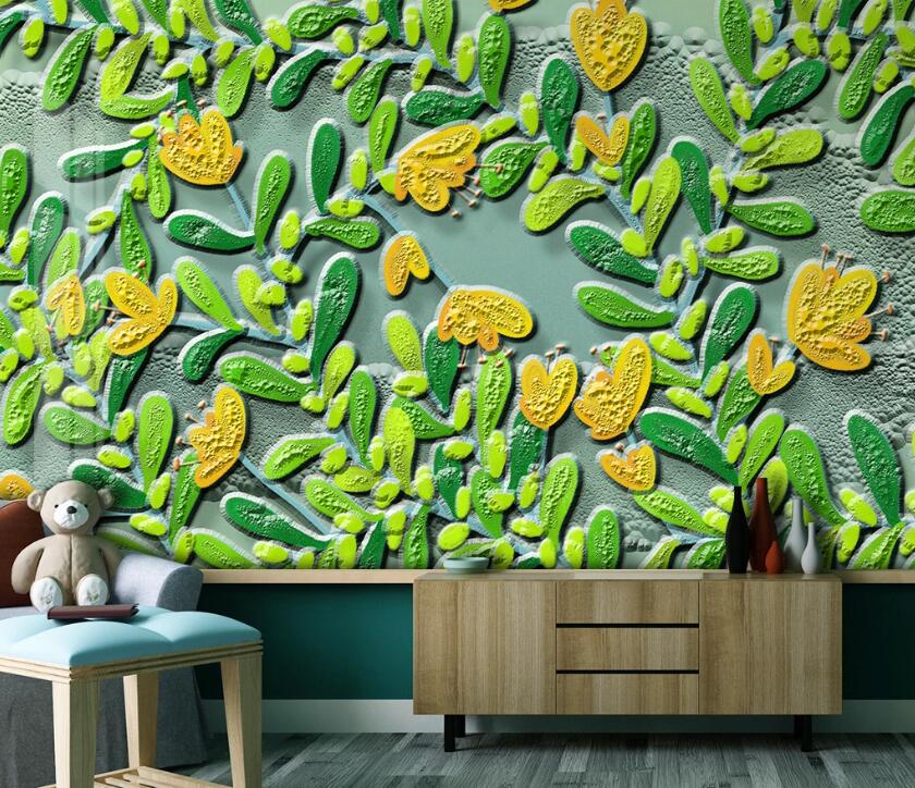 3D Leaves Flowers WC65 Wall Murals Wallpaper AJ Wallpaper 2 