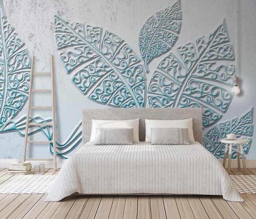 3D Carving Leaves WC45 Wall Murals Wallpaper AJ Wallpaper 2 